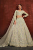 Glorious Cream Heavy Net Embroidery Work Designer Lehenga Choli with Dupatta for Women