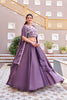 Elegant Purple Rangoli Silk Designer Lehenga Choli with Embroidered Blouse and Shrug Style Dupatta
