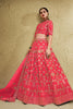 Radiant Peach Art Silk Designer Lehenga Choli with Golden Embroidery Work and Dupatta for Women
