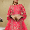 Radiant Peach Art Silk Designer Lehenga Choli with Golden Embroidery Work and Dupatta for Women