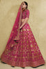 Captivating Rani Pink Art Silk Designer Lehenga Choli with Golden Embroidery Work and Dupatta for Women