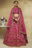 Captivating Rani Pink Art Silk Designer Lehenga Choli with Golden Embroidery Work and Dupatta for Women