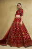 Majestic Red Art Silk Designer Lehenga Choli with Golden Embroidery Work and Dupatta for Women