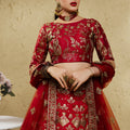 Majestic Red Art Silk Designer Lehenga Choli with Golden Embroidery Work and Dupatta for Women