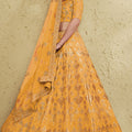 Vibrant Yellow Art Silk Designer Lehenga Choli with Golden Embroidery Work and Dupatta for Women