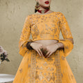 Vibrant Yellow Art Silk Designer Lehenga Choli with Golden Embroidery Work and Dupatta for Women