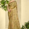 Graceful Olive Green Pure Silk Full Weaving Saree for Women