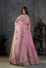 Regal Mauve Pink Organza Embroidered Designer Lehenga Choli with Dupatta for Women