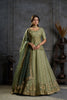 Exquisite Olive Green Organza Embroidered Designer Lehenga Choli with Dupatta for Women