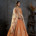 Captivating Rust Orange Organza Embroidered Designer Lehenga Choli with Dupatta for Women
