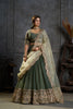 Magnificent Rama Green Organza Embroidered Designer Lehenga Choli with Dupatta for Women