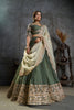 Magnificent Rama Green Organza Embroidered Designer Lehenga Choli with Dupatta for Women