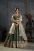 Magnificent Rama Green Organza Embroidered Designer Lehenga Choli with Dupatta for Women