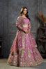 Glamorous Mauve Pink Organza Embroidered Designer Lehenga Choli with Dupatta for Women