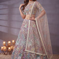 Enchanting Lavender Soft Net Floral Embroidered Designer Lehenga Choli with Dupatta for Women