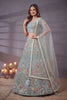 Mesmerizing Sea Green Soft Net Floral Embroidered Designer Lehenga Choli with Dupatta for Women