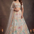 Radiant Off-White Soft Net Floral Embroidered Designer Lehenga Choli with Dupatta for Women