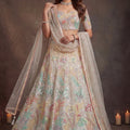 Radiant Off-White Soft Net Floral Embroidered Designer Lehenga Choli with Dupatta for Women