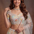 Radiant Off-White Soft Net Floral Embroidered Designer Lehenga Choli with Dupatta for Women