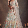 Radiant Off-White Soft Net Floral Embroidered Designer Lehenga Choli with Dupatta for Women