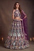 Majestic Wine Soft Net Floral Embroidered Designer Lehenga Choli with Dupatta for Women