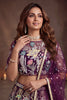 Majestic Wine Soft Net Floral Embroidered Designer Lehenga Choli with Dupatta for Women