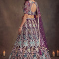 Majestic Wine Soft Net Floral Embroidered Designer Lehenga Choli with Dupatta for Women