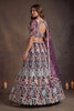 Majestic Wine Soft Net Floral Embroidered Designer Lehenga Choli with Dupatta for Women