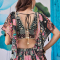 Striking Black Chinnon Silk Digital Print Designer Lehenga Choli with Embroidered Blouse and Dupatta