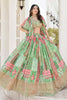 Vibrant Mint Green Chinnon Silk Digital Print Designer Lehenga Choli with Embroidered Blouse and Dupatta