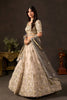 Regal Beige Fendy Silk Designer Lehenga Choli with Heavy Gold Embroidery and Zari Work Dupatta