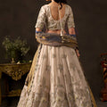 Regal Beige Fendy Silk Designer Lehenga Choli with Heavy Gold Embroidery and Zari Work Dupatta