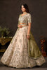 Magnificent Beige Fendy Silk Designer Lehenga Choli with Heavy Gold Embroidery and Dupatta