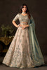 Luxurious Beige Fendy Silk Designer Lehenga Choli with Heavy Gold Embroidery and Dupatta