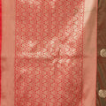 Sophisticated Brown Soft Silk Saree with Red Zari Woven Work for Women