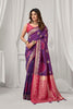 Enchanting Purple Soft Silk Saree with Zari Woven Work for Women