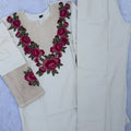 Elegant Cream Rayon Co-Ord Set for Women with Floral Embroidery and Thread Work