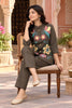Stylish Brown Nylon Co-Ord Set for Women with Multicolor Floral Embroidery Work