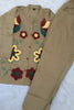 Elegant Beige Nylon Co-Ord Set for Women with Multicolor Floral Embroidery Work