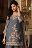 Elegant Grey Designer Palazzo Suit with Embroidered Beads Work and Dupatta for Women