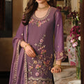 Captivating Mauve Designer Palazzo Suit with Embroidered Beads Work and Dupatta for Women
