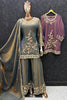 Captivating Mauve Designer Palazzo Suit with Embroidered Beads Work and Dupatta for Women