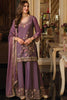 Captivating Mauve Designer Palazzo Suit with Embroidered Beads Work and Dupatta for Women