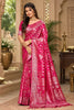 Charming Rani Pink Satin Silk Woven Designer Saree for Women