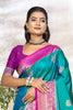 Elegant Teal Blue Soft Silk Woven Designer Saree for Women