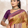 Regal Golden Mustard Soft Silk Woven Designer Saree for Women