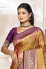 Regal Golden Mustard Soft Silk Woven Designer Saree for Women