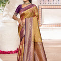 Regal Golden Mustard Soft Silk Woven Designer Saree for Women