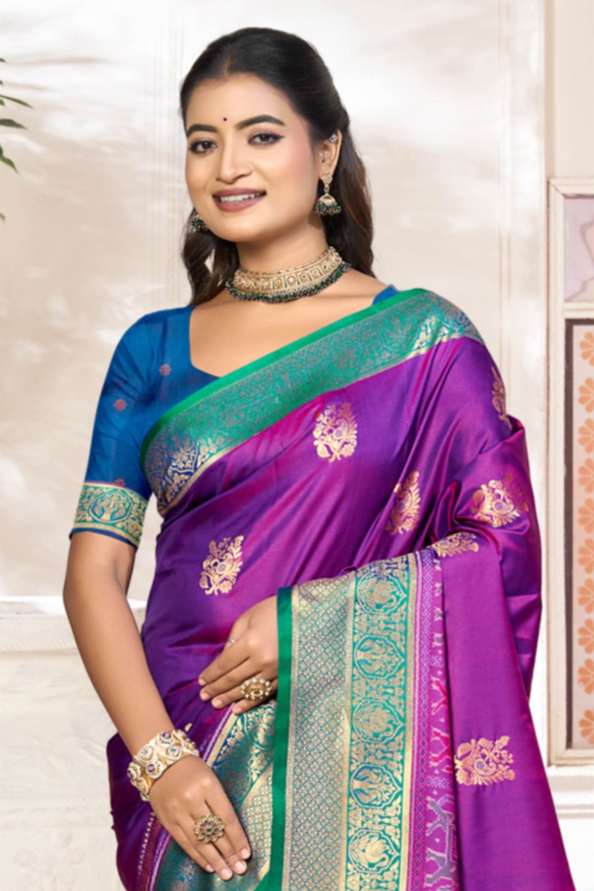 Vibrant Purple Soft Silk Woven Designer Saree for Women