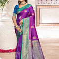 Vibrant Purple Soft Silk Woven Designer Saree for Women